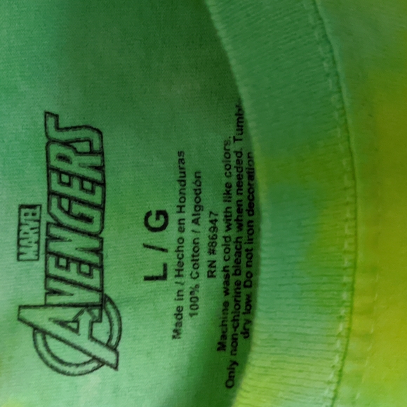 🌈 marvel avengers size large 100% cotton unisex tie dye short sleeve t-shirt - Picture 3 of 4